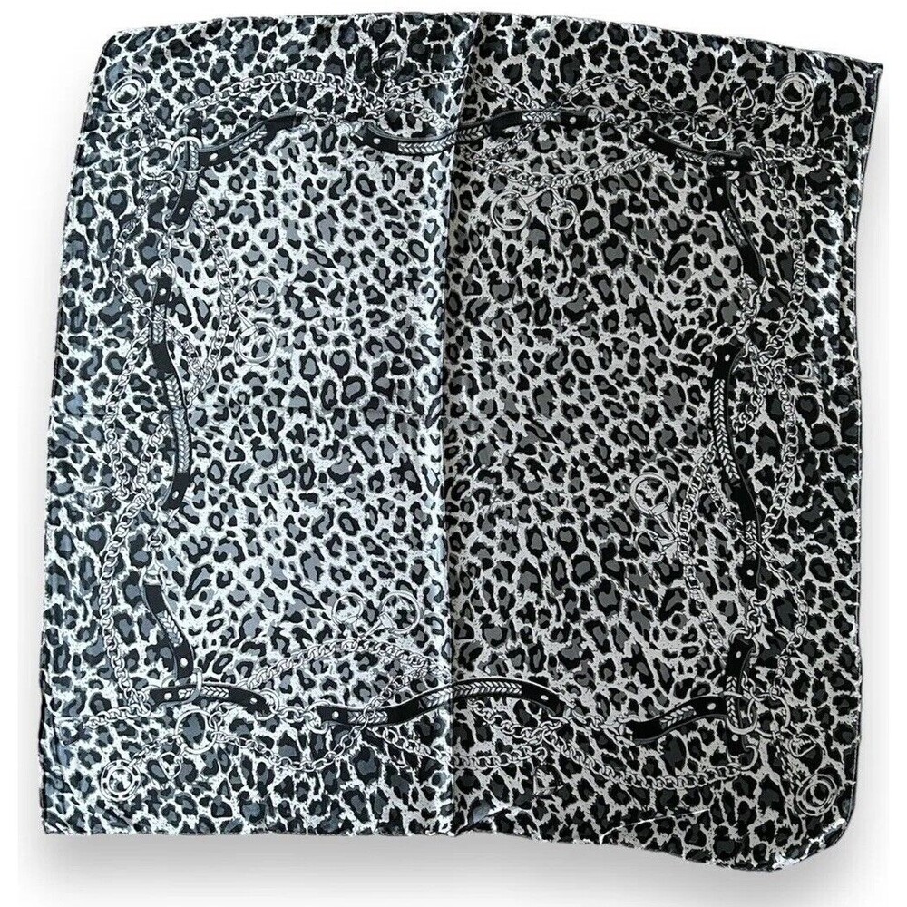 Black & White Scarf Unisex Vtg Kerchief Headscarf Elegant Gift 22.8” X 22.8”